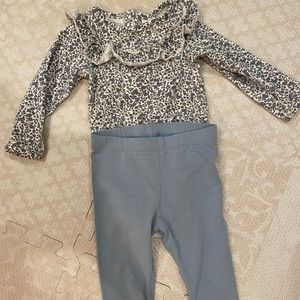 Adorable H&M 6 month baby girl blue/floral play-set - worn once.